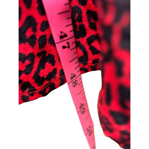 Loft Bright Red Animal Print Slit Midi Dress Size 4 - Picture 7 of 7